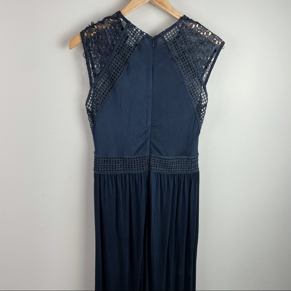 H&M Navy Crocheted Maxi Dress Medium - Picture 15 of 15
